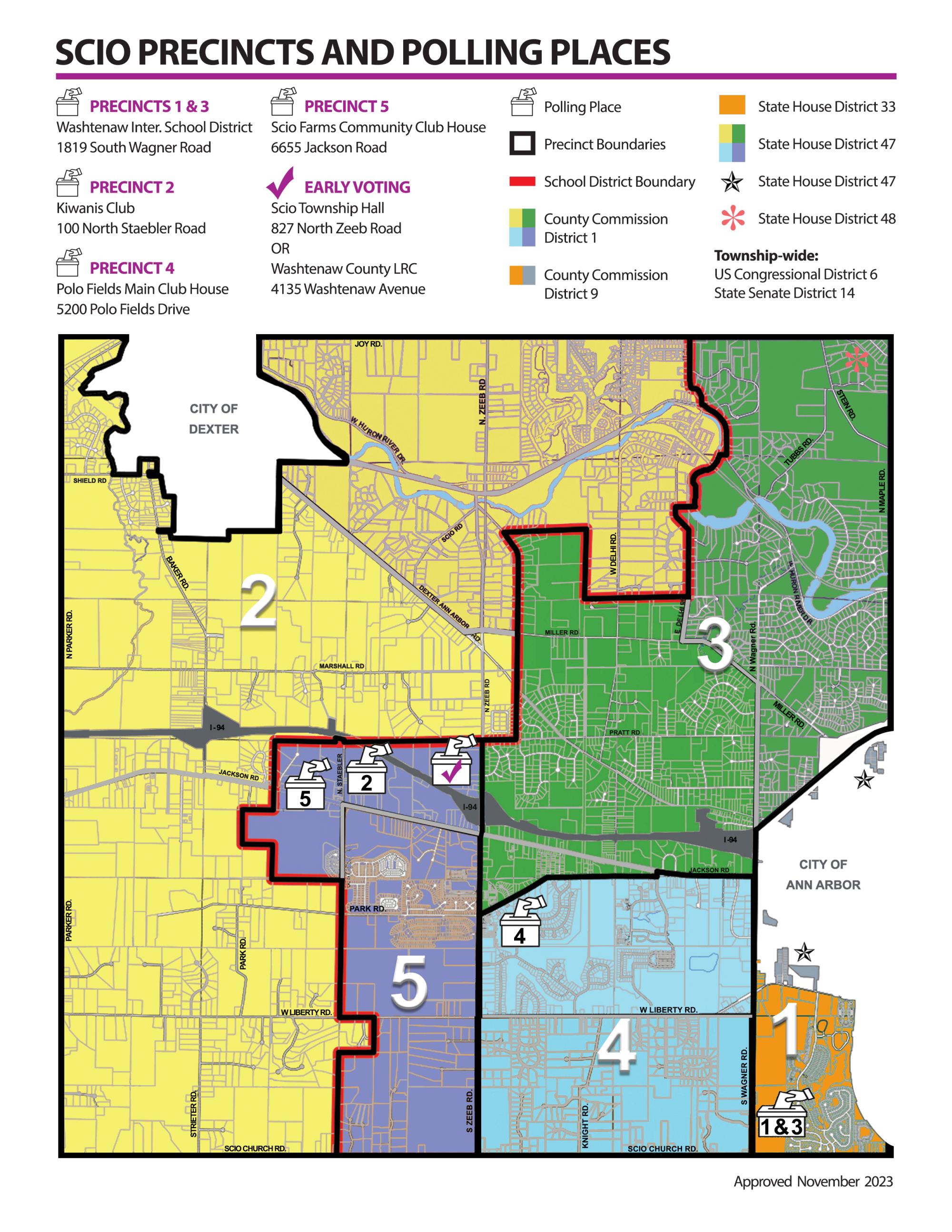 Scio Township Precinct Map 2024